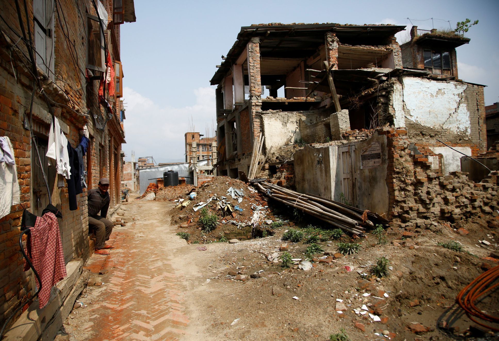 Opuštěné domy v nepálském Bhaktapuru.