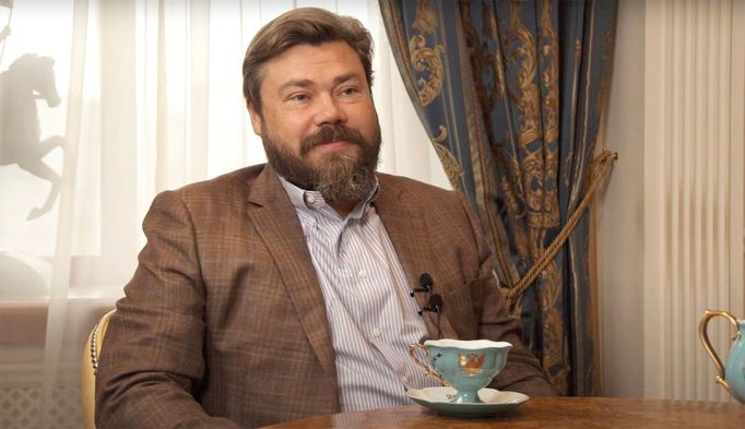 Oligarcha Konstantin Malofejev, majitel propagandistického média Cargrad, které oddaně podporuje kremelského diktátora Vladimira Putina.
