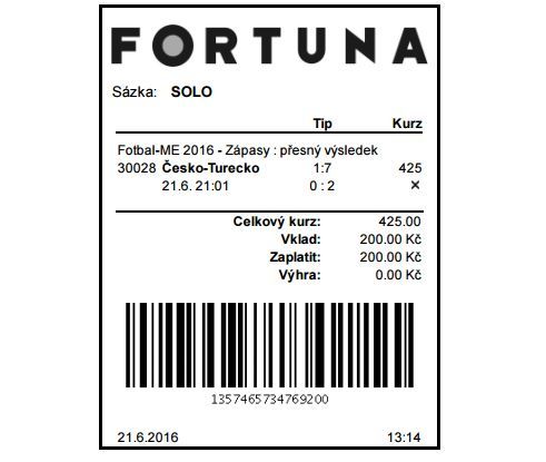 Tiket Euro2016 Fortuna Vrba