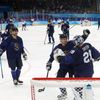 Finové slaví vítězství v semifinále Slovensko - Finsko na ZOH 2022 v Pekingu