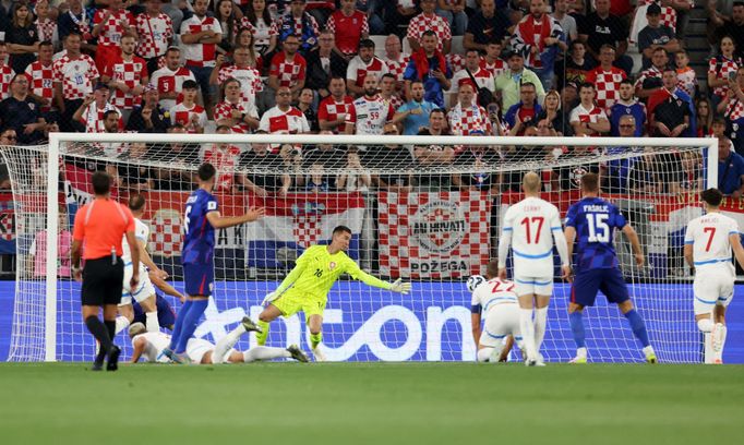 Neuznaný gól Joška Gvardiola v utkání kvalifikace MS 2026 Chorvatsko - Česko
