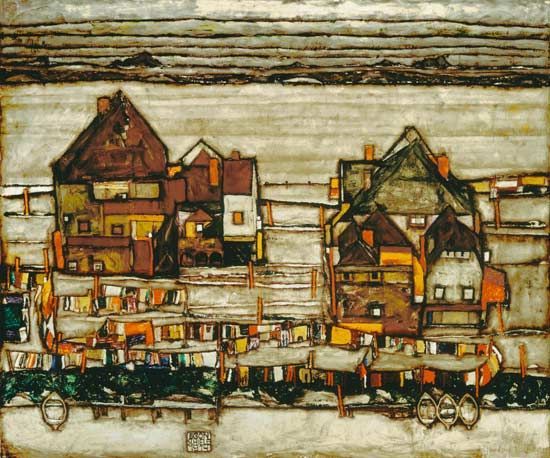 Egon Schiele: Domy s barevným prádlem