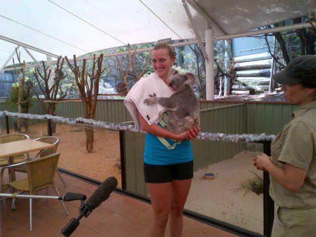 Petra Kvitová s medvídkem koalou