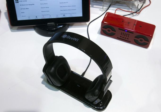 BeeWi BBH300 headphones are displayed during &quot;CES Unveiled,&quot; a media preview event to the annual Consumer Electronics Show (CES), in Las Vegas, Nevada, January