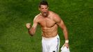 Real Madrid's Cristiano Ronaldo celebrates after scoring a goal against Atletico Madrid during their Champions League final soccer match at the Luz Stadium in Lisbon May