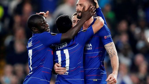 fotbal, odveta čtvrtfinále Evropské ligy, Chelsea - Slavia, třetí gól Chelsea