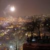 People watch fireworks during New Year's celebrations in Sarajevo
