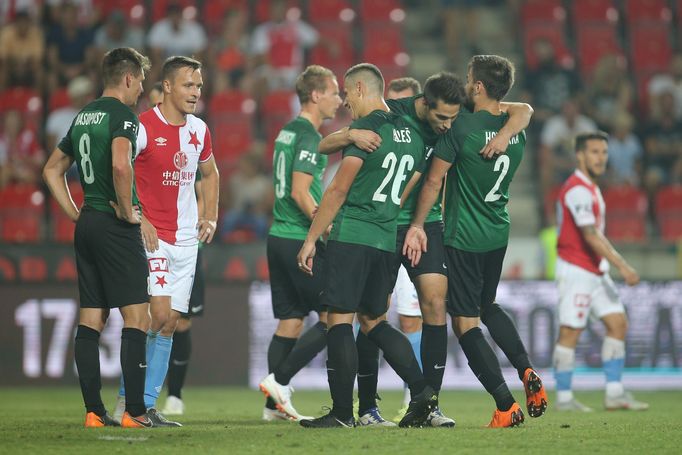 5. kolo fotbalové FORTUNA:LIGY, Slavia - Jablonec: radost fotbalistů Jablonce