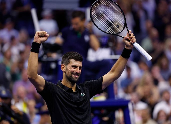 Novak Djokovič v utkání 3. kola US Open 2025