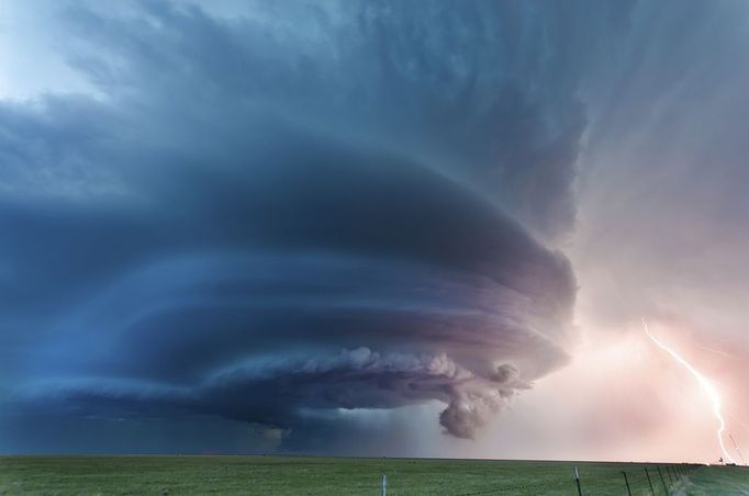 Tornadic supercell in the American plains. Texas