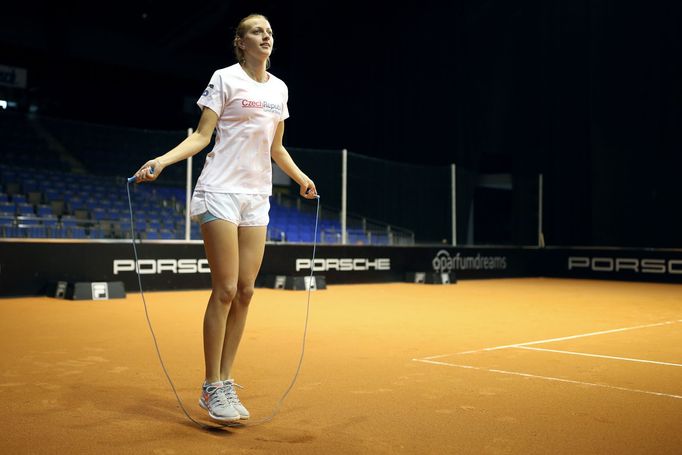 Petra Kvitová před SF Fed Cupu 2018 s Německem