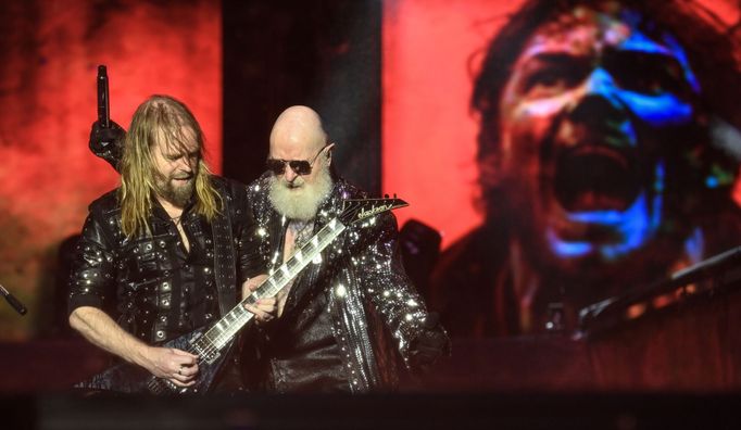 Snímek z koncertu kapely Judas Priest na festivalu Masters of Rock.