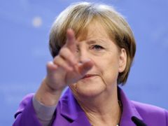 Angela Merkelová na summitu v Bruselu.