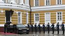 Russian President Vladimir Putin boards the Aurus Senate limousine prior to an inauguration ceremony at the Kremlin in Moscow, Russia May 7, 2024. Sputnik/Aleksey Babushk