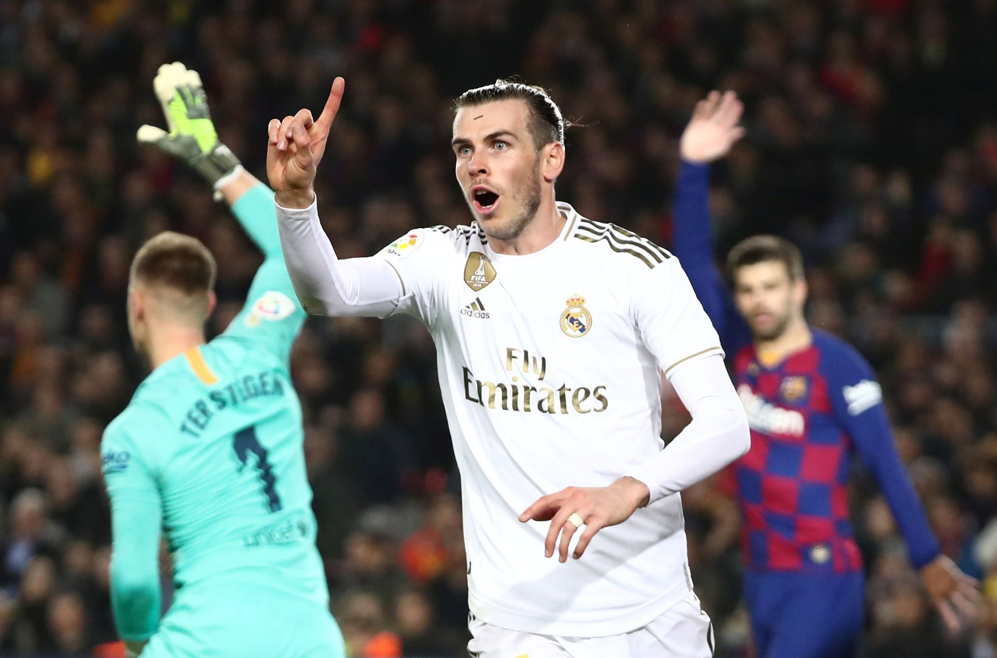 Gareth Bale v zápase s Barcelonou (podzim 2019)