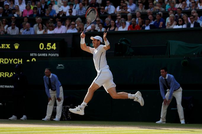 Andy Murray v semifinále Wimbledonu 2016.