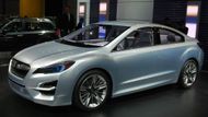 Subaru Impreza - vystavený koncept Imprezy už zahrnuje řadu znaků, které budoucí Imprezy ponesou. Zdá se, že i tato dříve pouze na sportovně založené motoristy orientovaná auta pochopila, že dnešní auta musí nejen dobře jezdit, ale i pěkně vypadat.