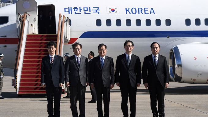 Jihokorejská delegace v KLDR.