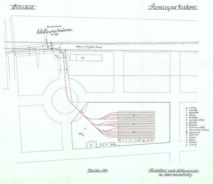 Plán vozovny z roku 1912