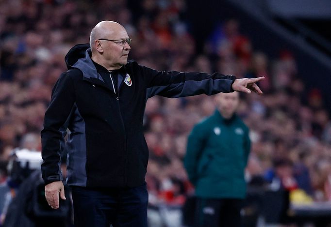 Kouč Miroslav Koubek při utkání Evropské ligy Bilbao - Plzeň