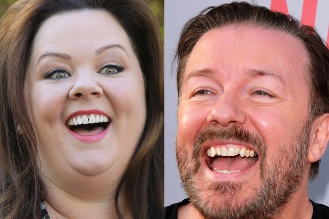 Melissa McCarthyová a Ricky Gervais