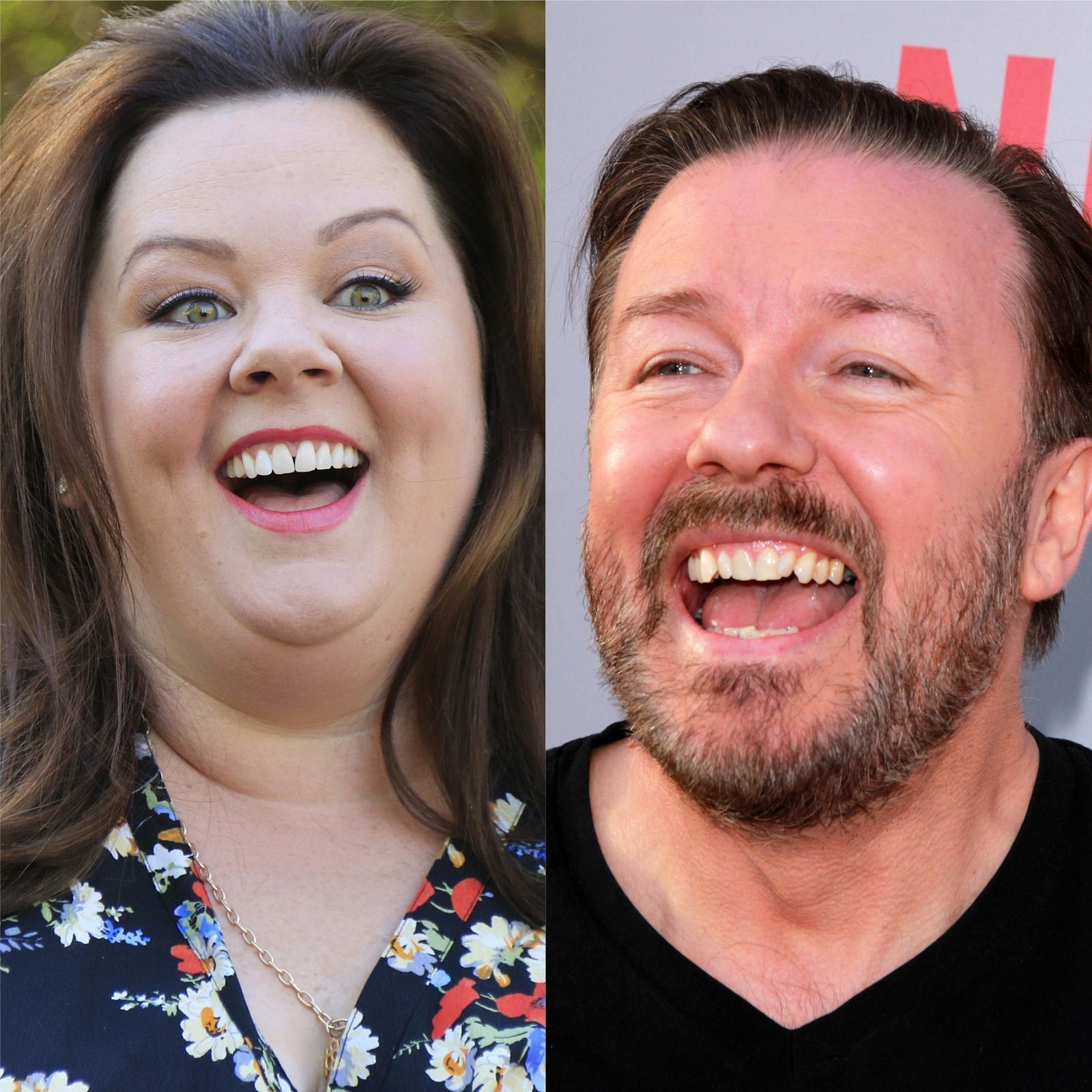Melissa McCarthyová a Ricky Gervais