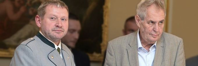 Miloš Balák s prezidentem Milošem Zemanem