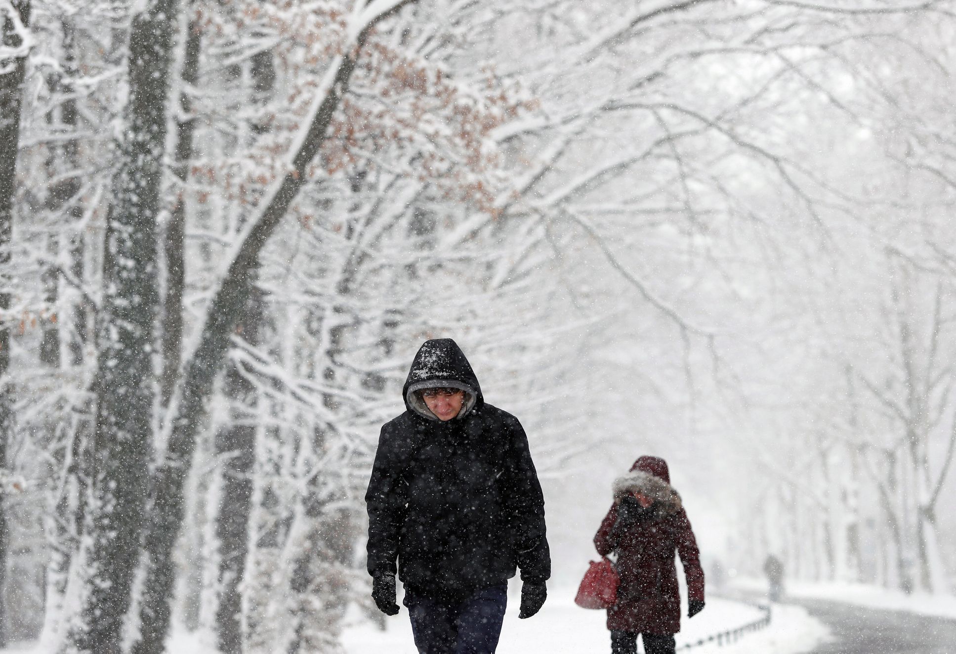 Sníh v Záhřebu, únor 2018