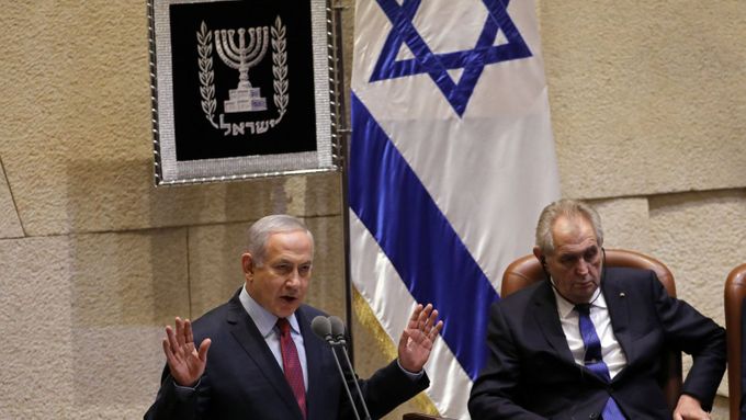 Miloš Zeman a izraelský premiér Benjamin Netanjahu v Jeruzalémě.