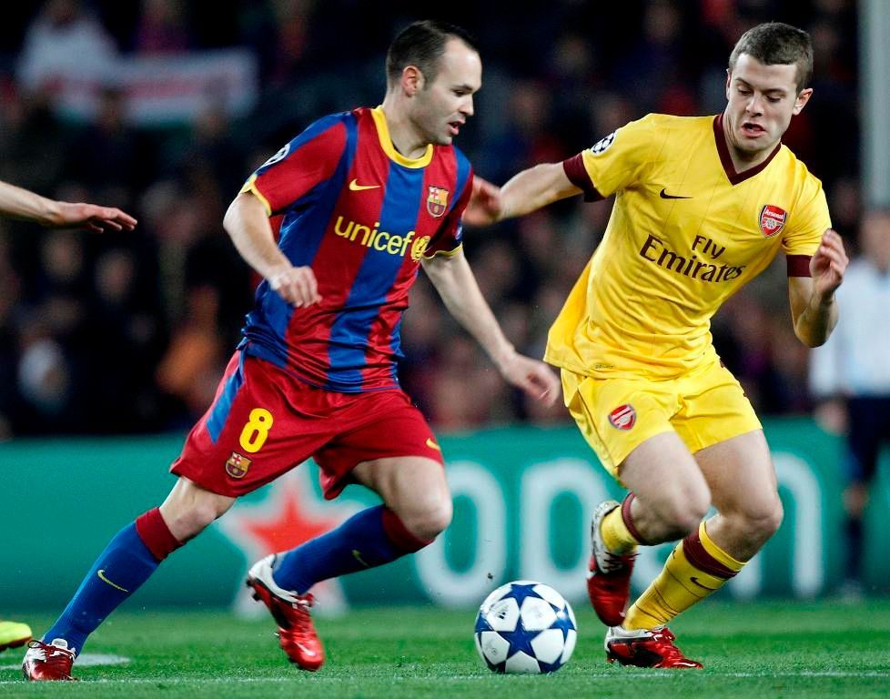 Barcelona - Arsenal: Iniesta a Wilshere