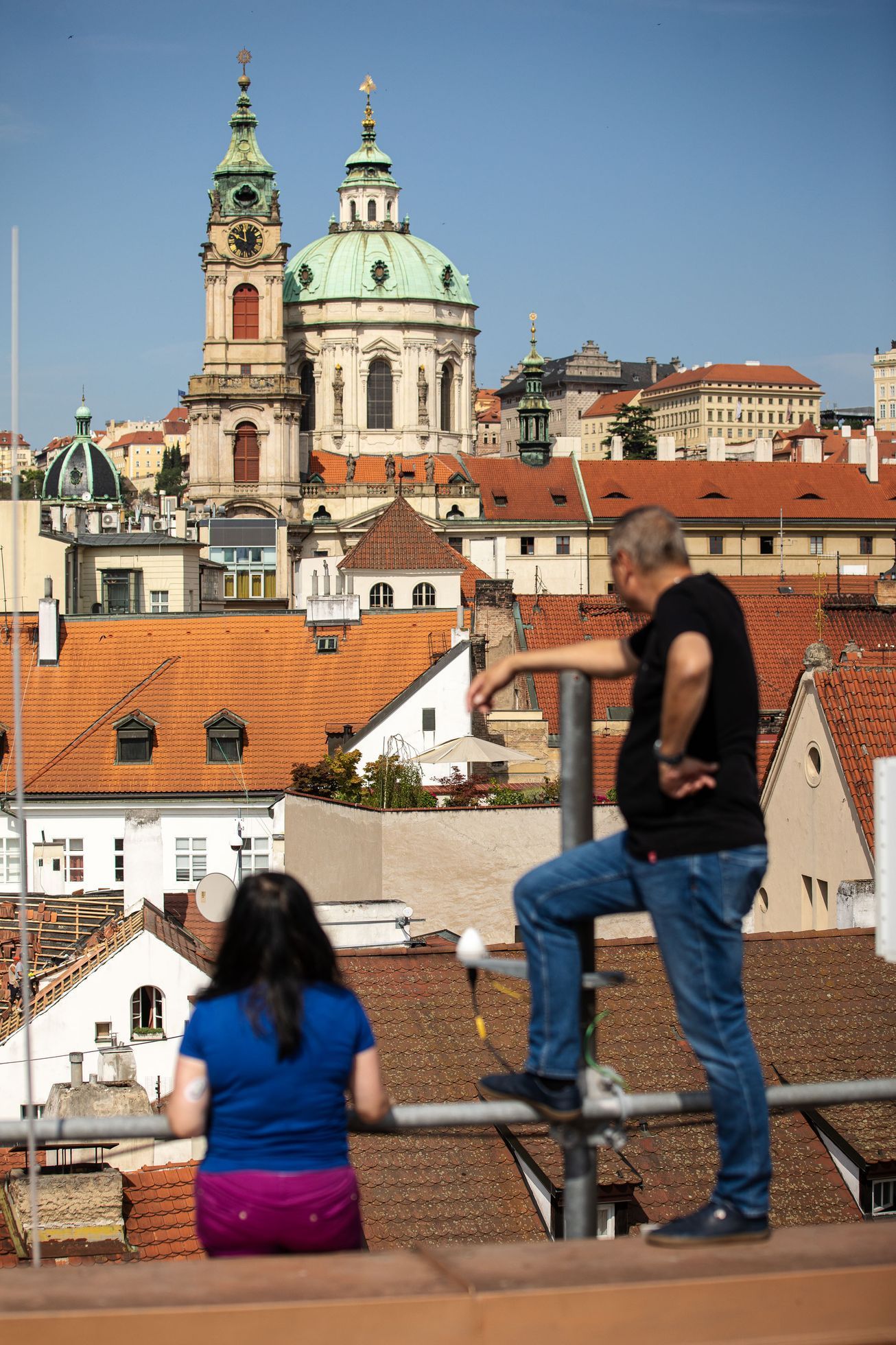 Praha, panorama, Pražský hrad, pohled ze střech, Praha z výšky