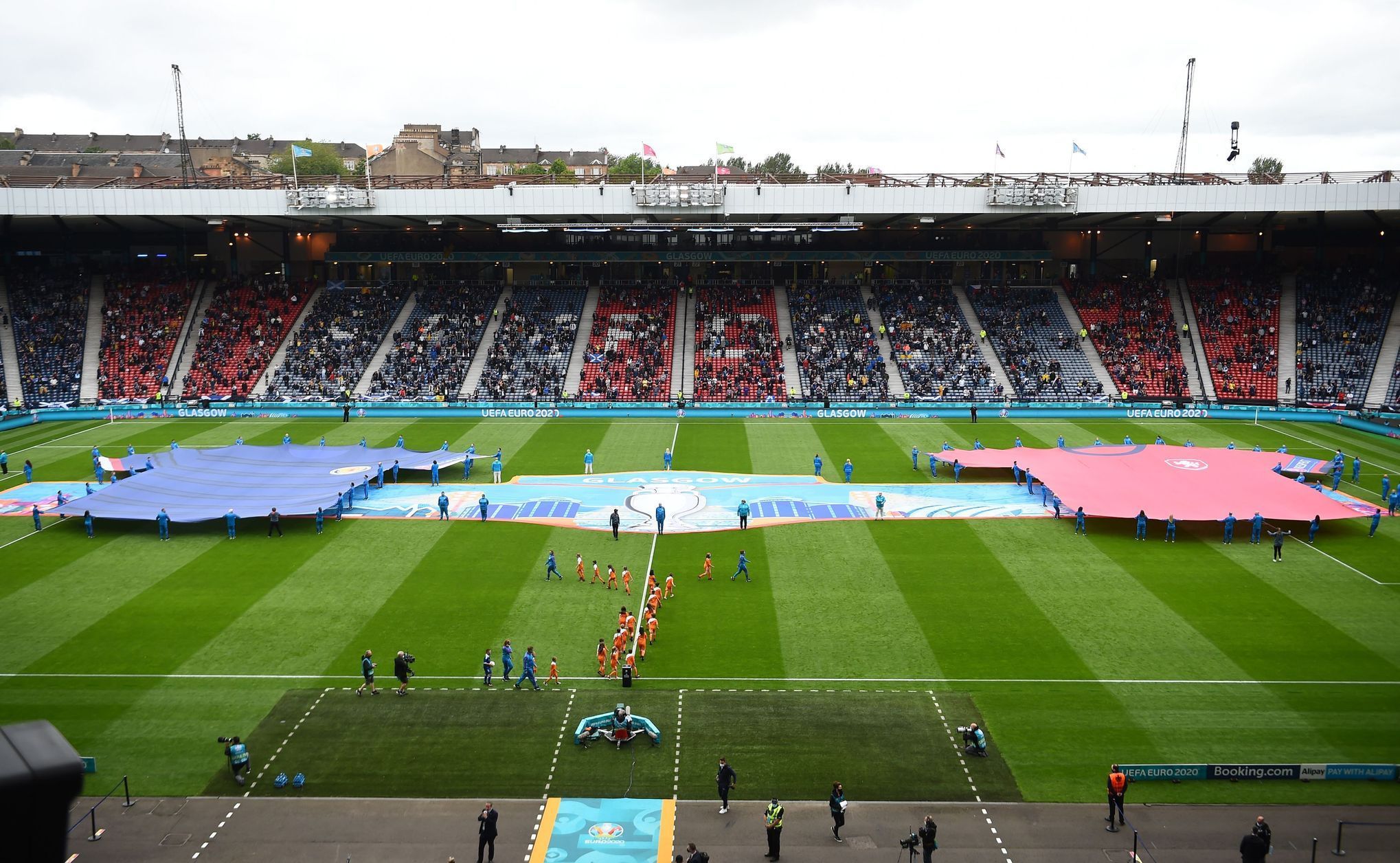 Stadion Hampden Park před zápasem Skotsko - Česko na ME 2020