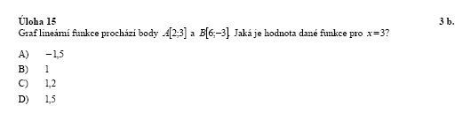 Matematika - nižší úroveň - úloha 15