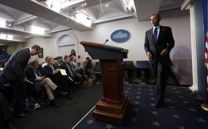 Prezident Barack Obama na tiskové konferenci po dopadení Džochara Carnajeva.