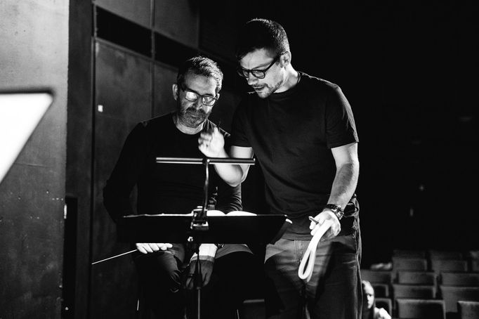 Dirigent Peter Vrábel a skladatel Slavomír Hořínka.