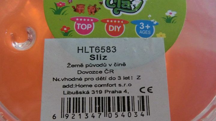 Inspekce nařídila stáhnout z trhu čínský sliz, může vyvolat zvracení či vyrážku