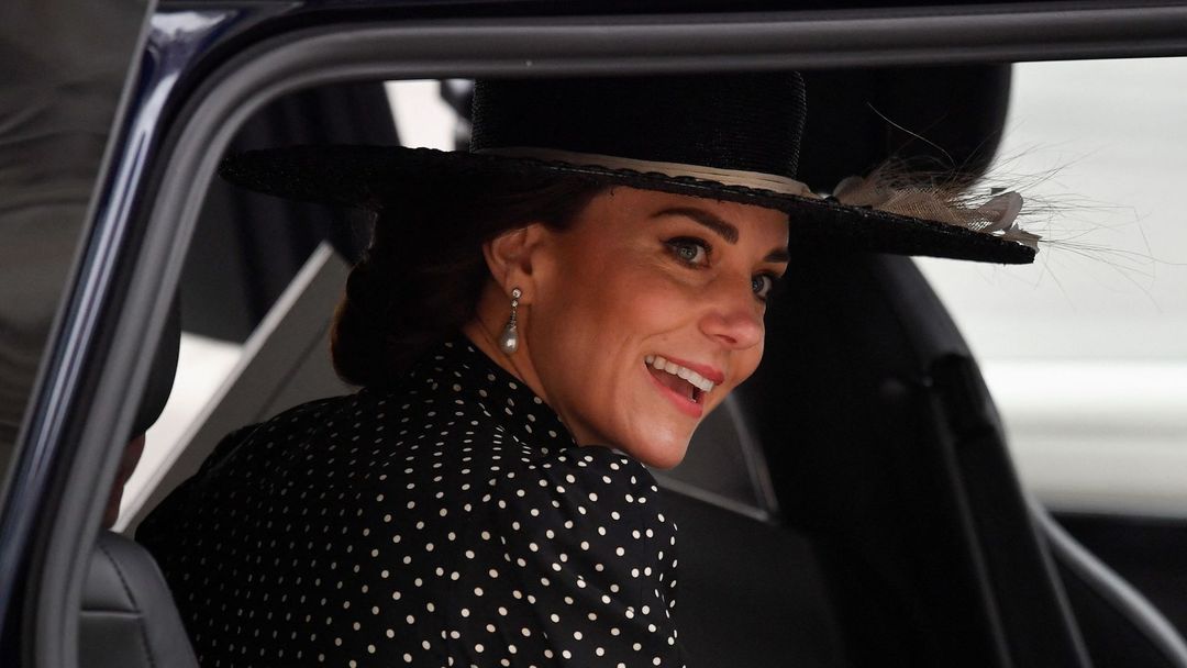 Britain's Catherine, Duchess of Cambridge leaves after a service of thanksgiving for late Prince Philip, Duke of Edinburgh, at Westminster Abbey in London, Britain, March