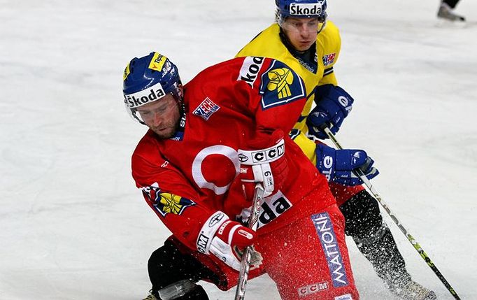 Trénink české hokejové reprezentace před turnajem Karjala- Jaroslav Bednář.