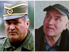 Fotografie Ratka Mladiče v době válečného konfliktu a po dopadení.