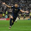 Finále MS ve fotbale 2022, Argentina - Francie: Kylian Mbappé slaví gól na 3:3