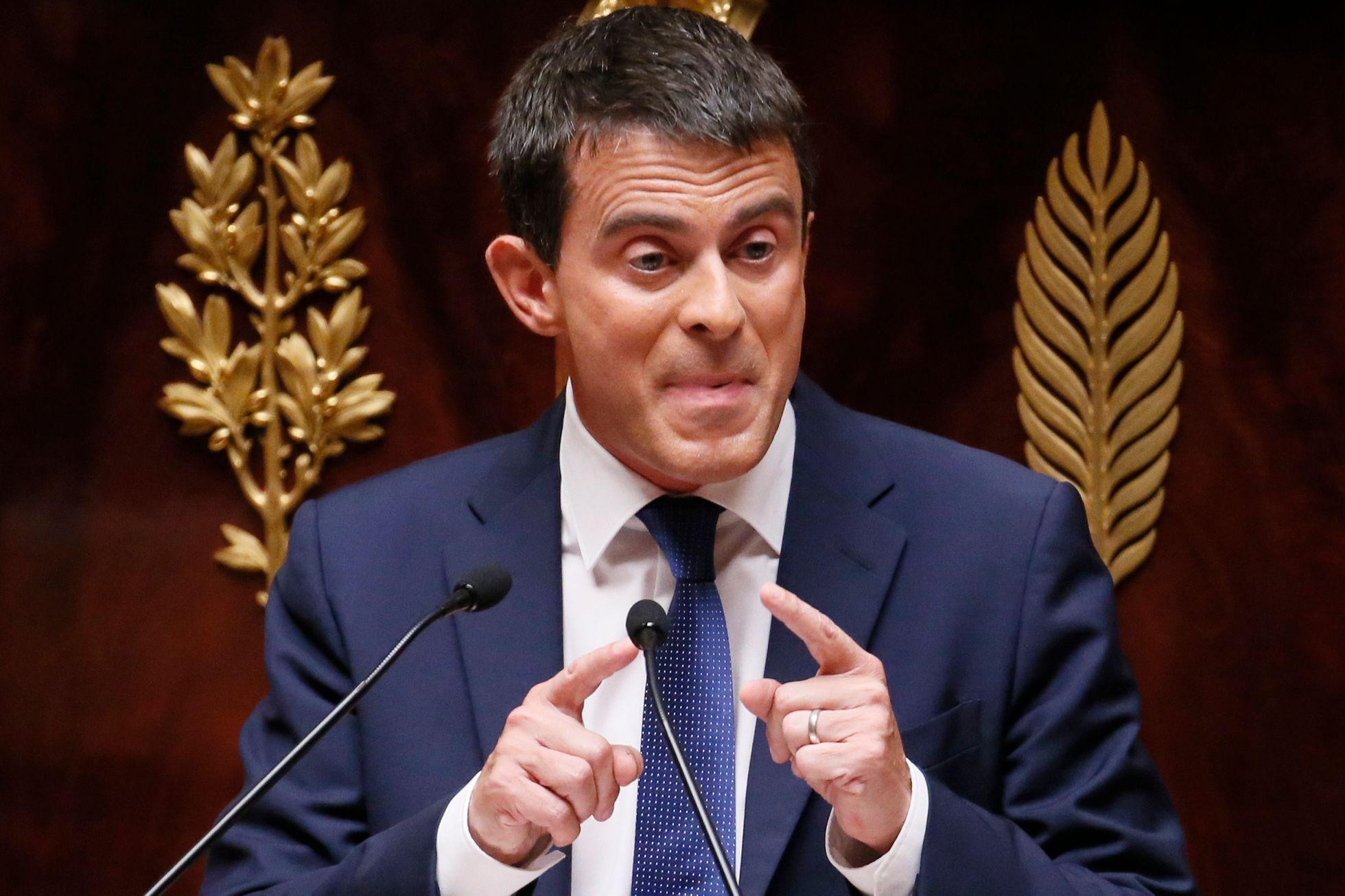 French Prime Minister Manuel Valls delivers his general policy speech at the National Assembly in Paris