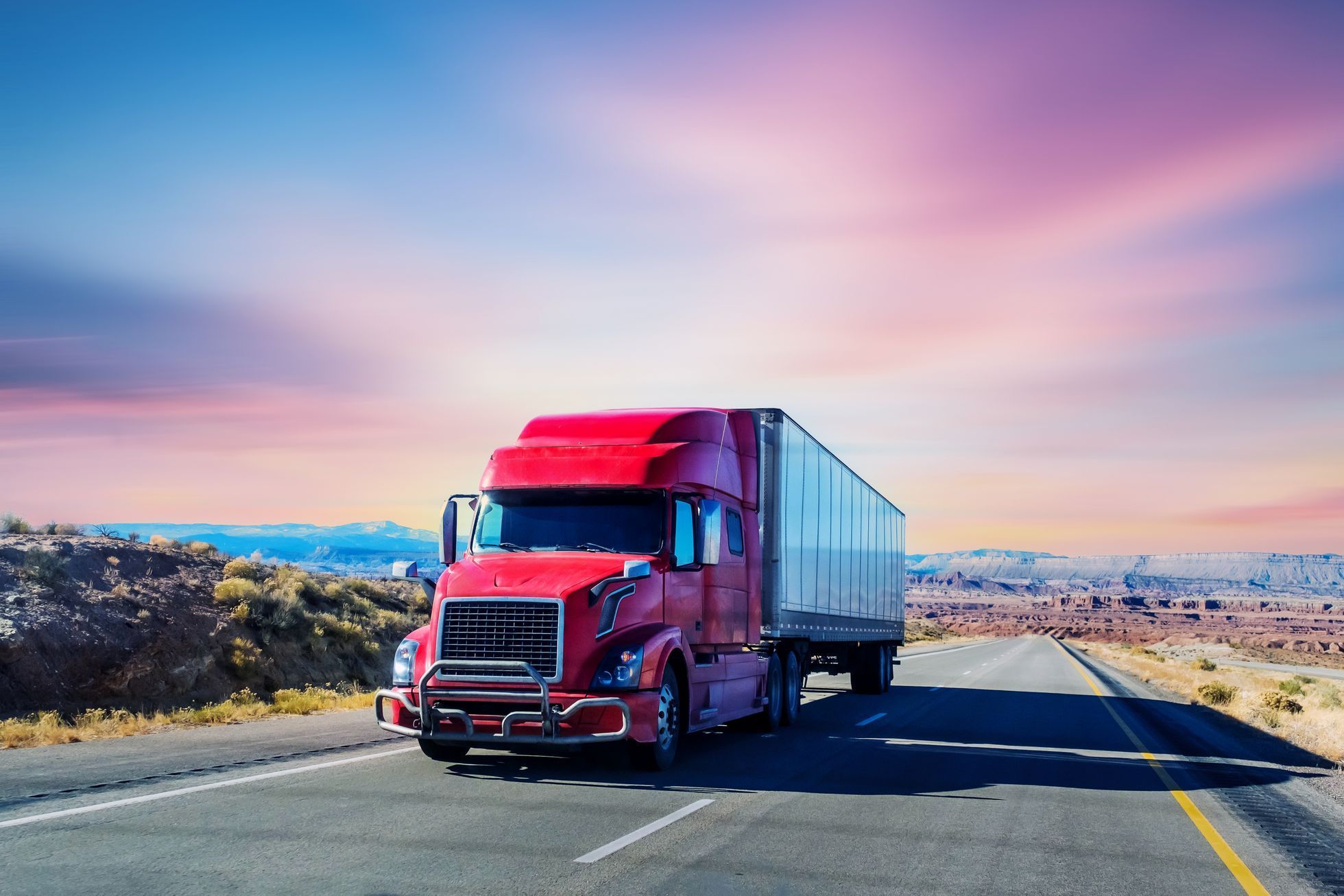 USA, dálnice, kamion, trucker, řidič, doprava