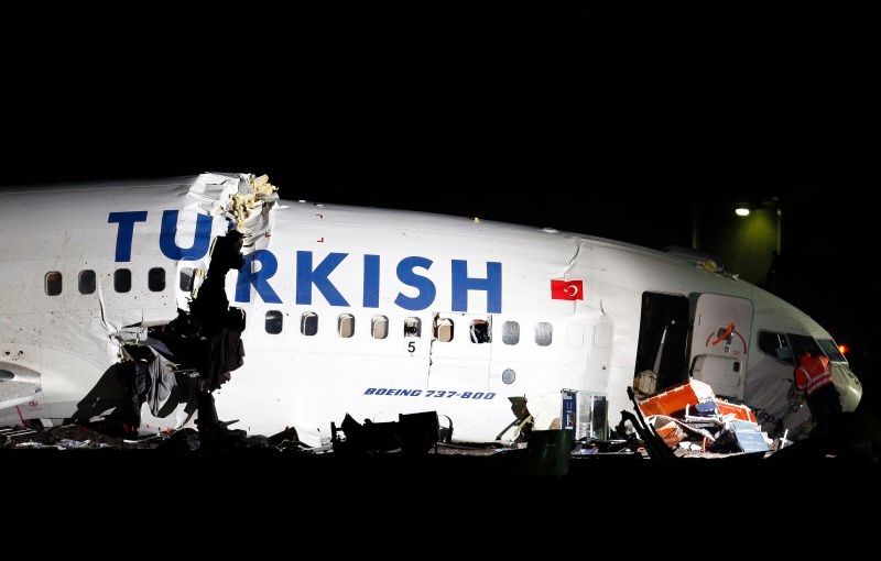Havarované letadlo Turkish Airlines