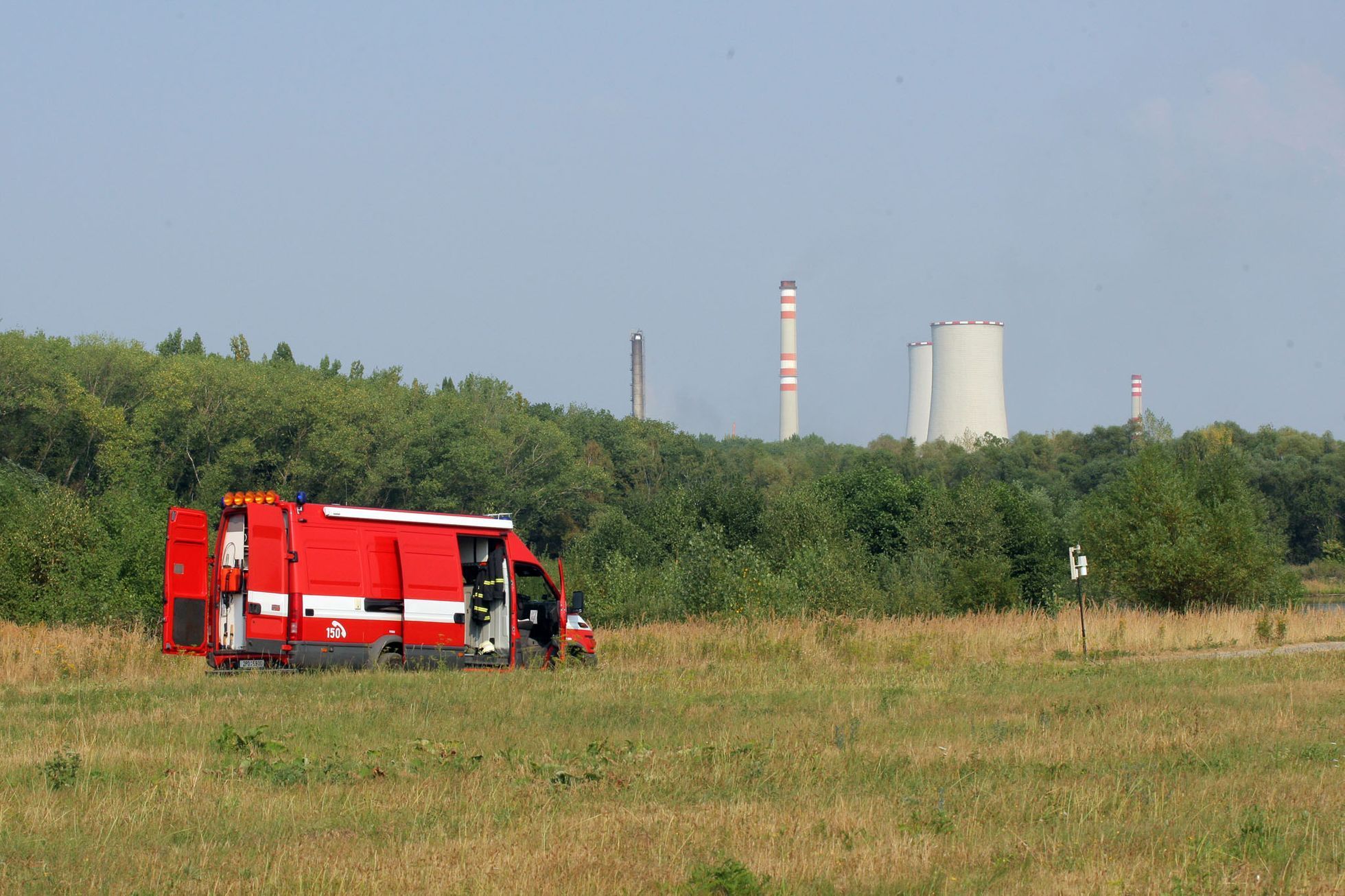 Požár Unipetrolu od Horního Jiřetína
