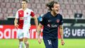 Alexander Scholz slaví gól z penalty v odvetě 4. předkola LM Midtjylland - Slavia Praha