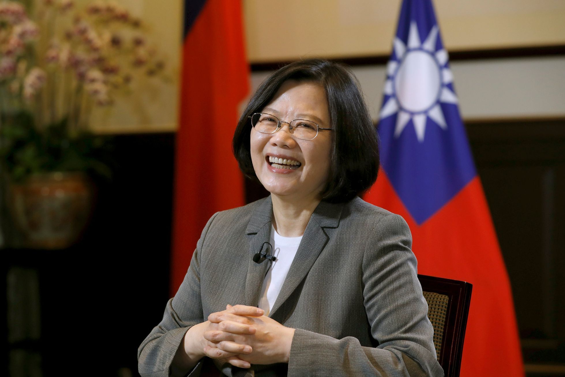 Cchaj Jing-wen prezidentka Tchaj-wan politik úsměv smích