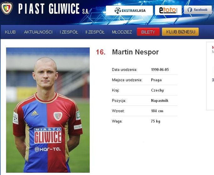 Martin Nešpor, Piast Gliwice (2015-16)