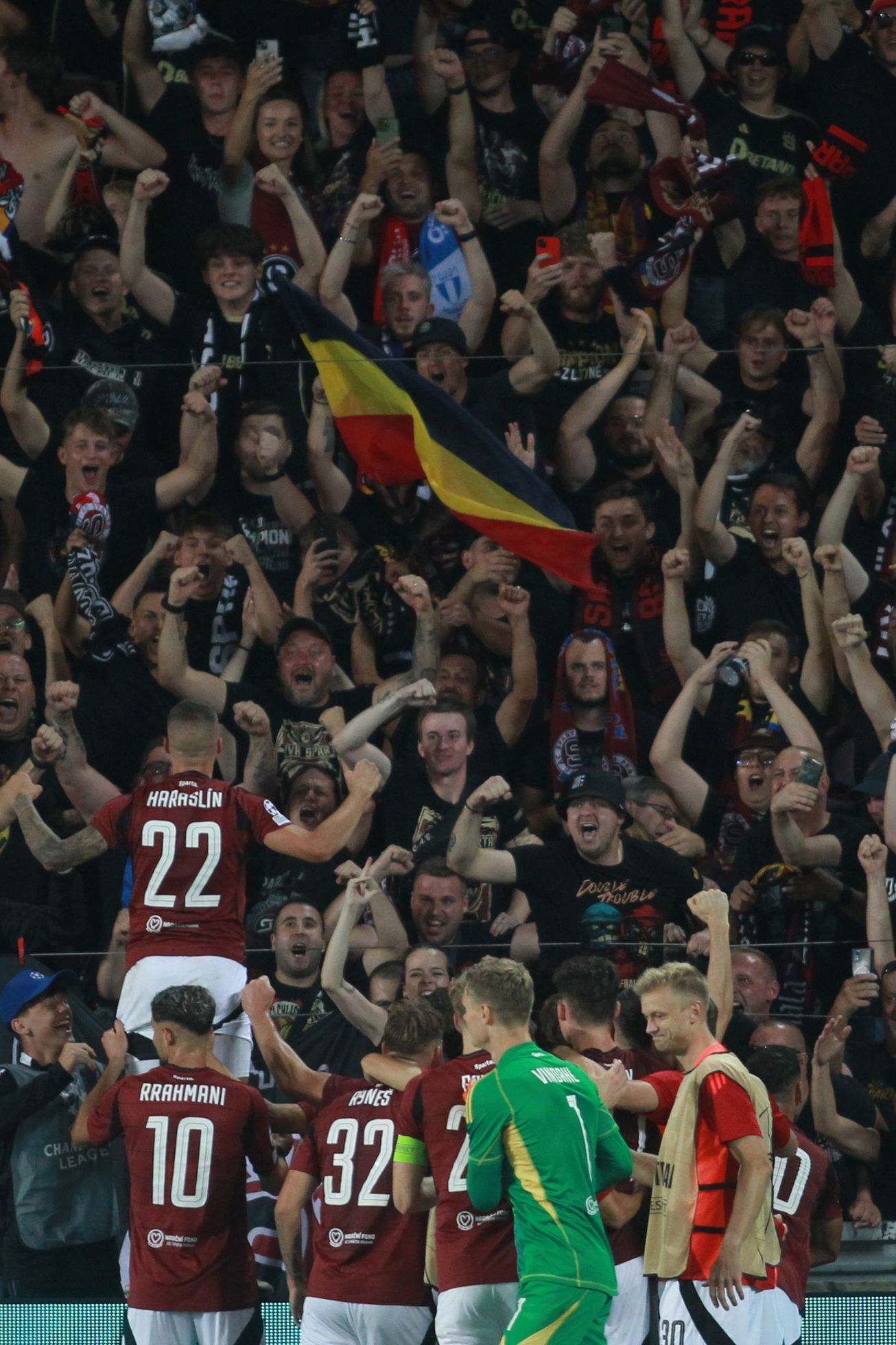 fotbal, Liga mistrů 2024/2025, 4. předkolo, Sparta - Malmö, radost Sparty
