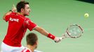 Davis Cup, Švýcarsko - Česko: Stanislas Wawrinka (vlevo) a Marco Chiudinelli