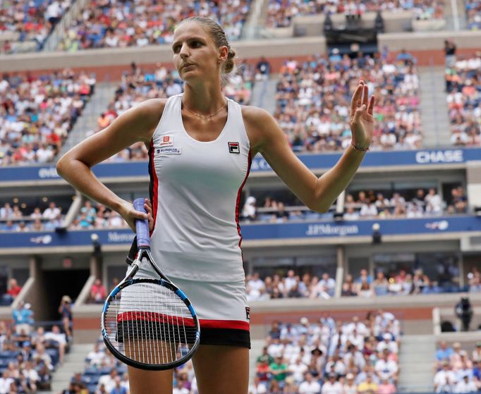 Karolína Plíšková ve finále US Open 2016 s Angelique Kerberoovu.